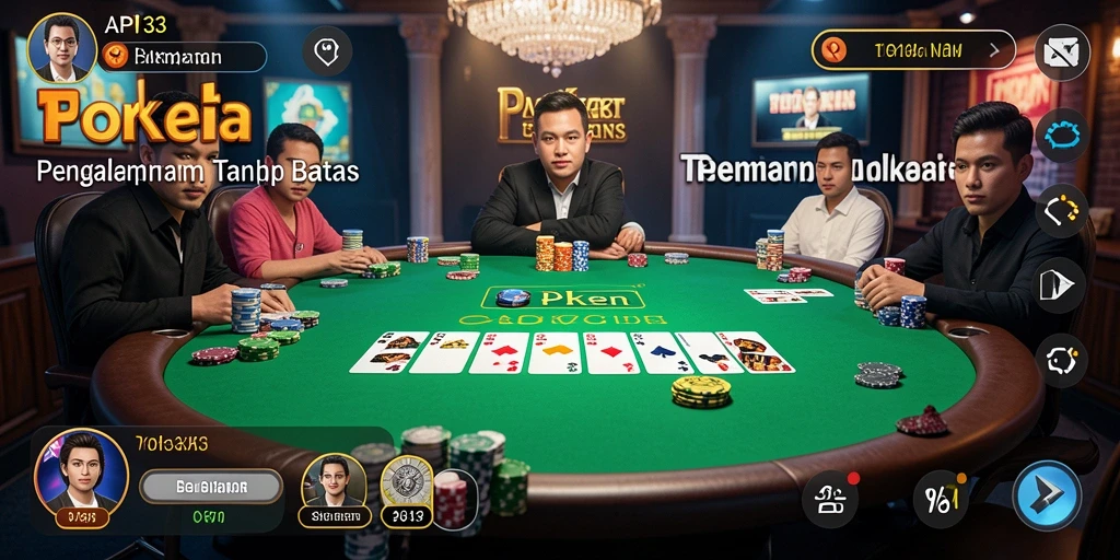 Tampilan gameplay API33 yang menarik dan kompetitif dalam permainan Poker.