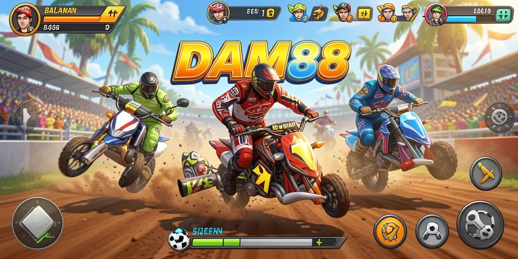 Tampilan menarik dari gameplay balapan DAM88 yang menegangkan.