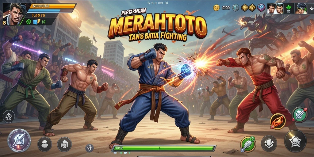 Tampilan seru dan intens dari gameplay Fighting MERAHTOTO.