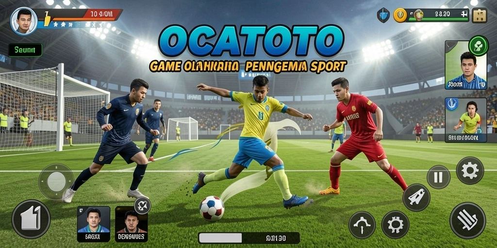 Screenshot gameplay OCATOTO menampilkan aksi seru permainan olahraga.