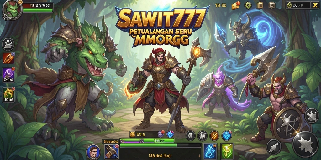Tampilan gameplay SAWIT777 menampilkan aksi seru dalam pertempuran MMORPG.