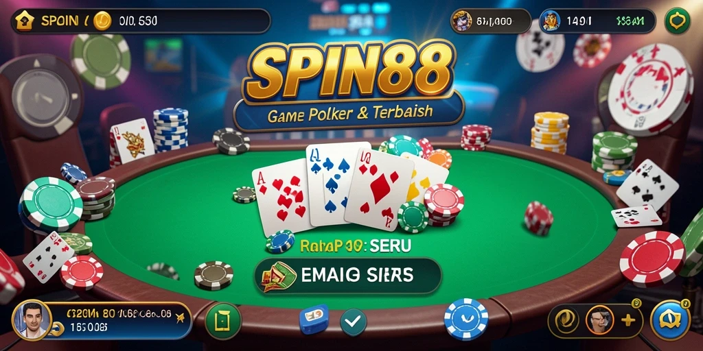 Tampilan gameplay seru di SPIN88 dengan aksi Poker mendebarkan.