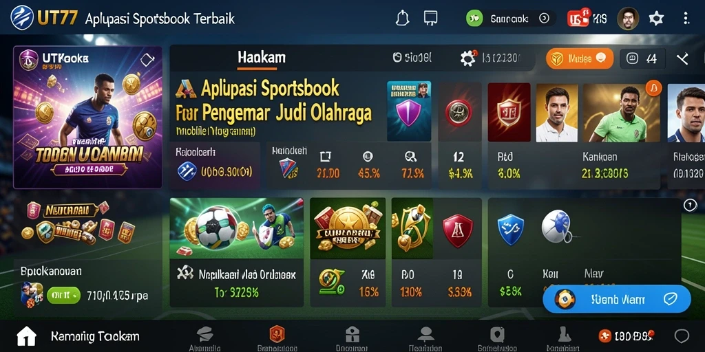 Tampilan permainan Sportsbook yang menarik dan interaktif di UT77.